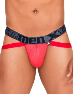 Xtremen Snake Print Jockstrap 91128 -Smooth Men Wear Store Xtremen 91128 Red 1