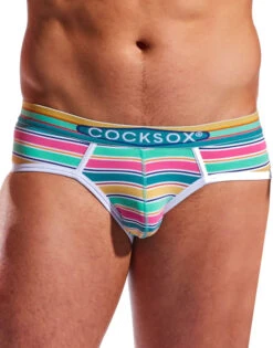 Cocksox Sports Brief Florida CX76N -Smooth Men Wear Store cx76n cape canaveral stripe 1